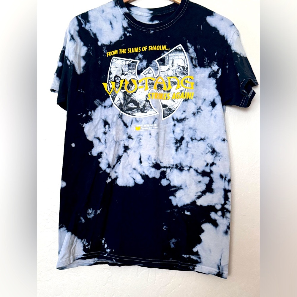 Wu-Tang Strikes Again black and grey tie dye shirt Size M